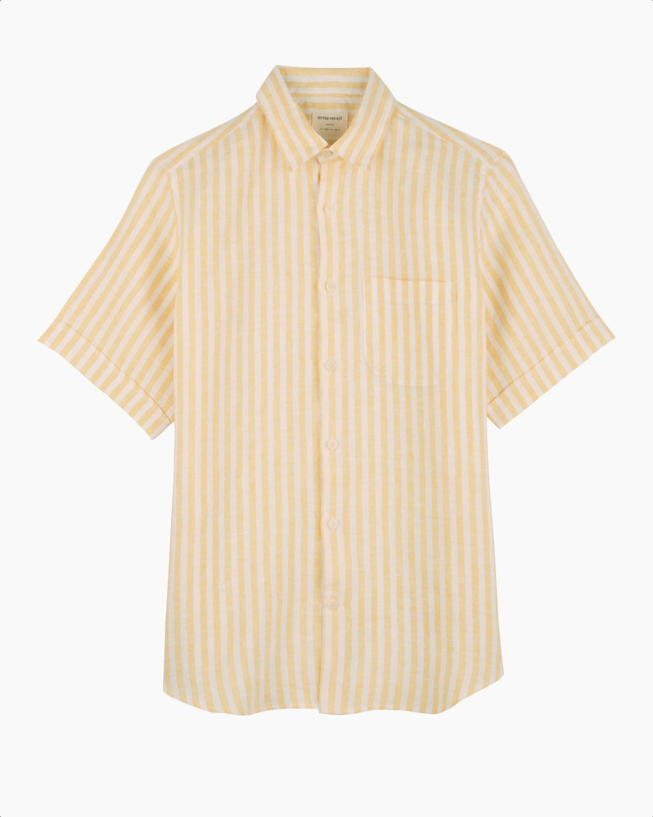 Chemise manches courtes à rayures - Jaune et Blanc