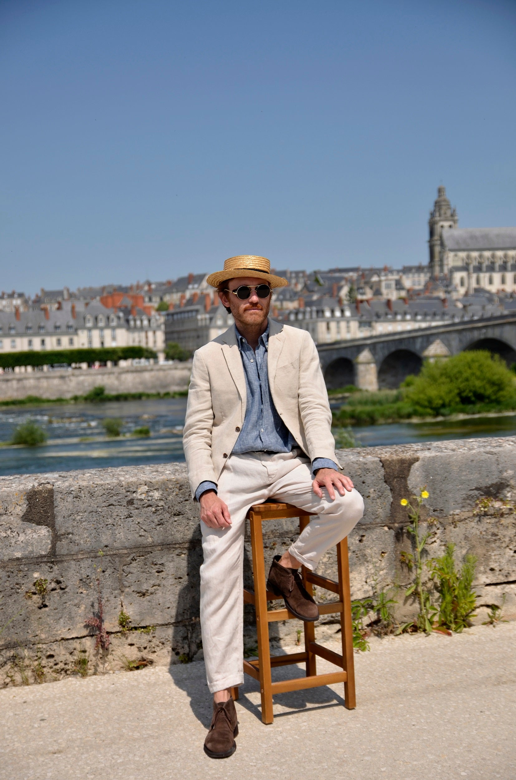 Chemise Chambray de lin Irlandais