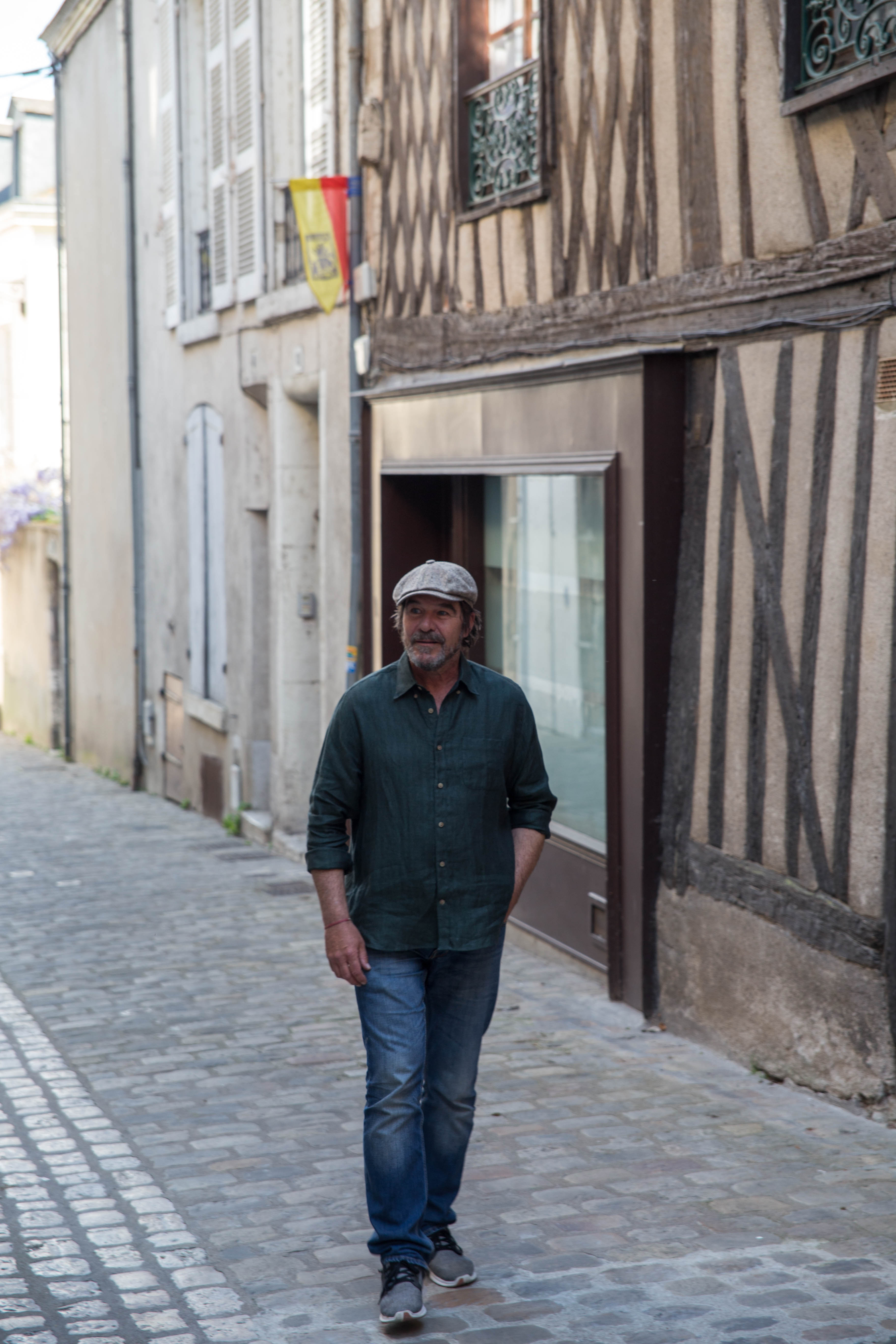 Chemise en lin Irlandais à chevrons - Vert Bouteille