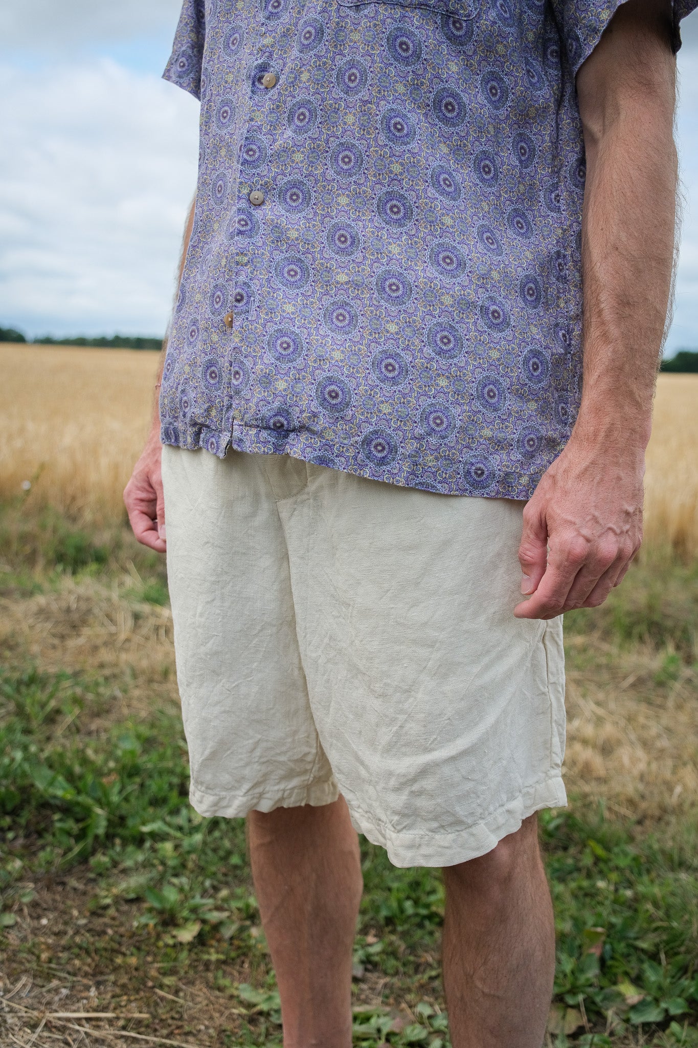 Short en lin Ivoire – Teinture végétale artisanale