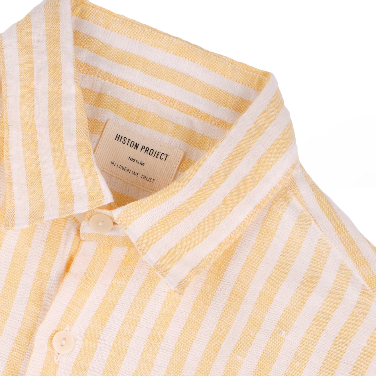 Chemise manches courtes à rayures - Jaune et Blanc