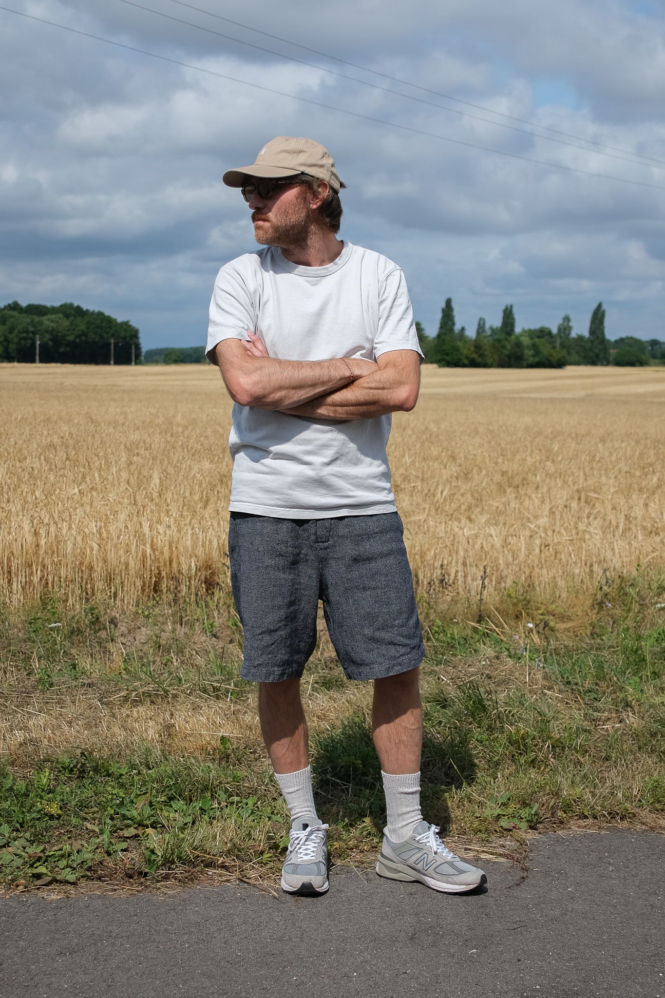 Short en lin et coton recyclé