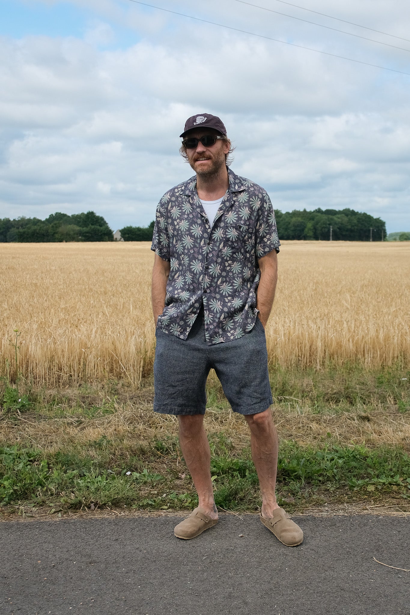 Short en lin et coton recyclé