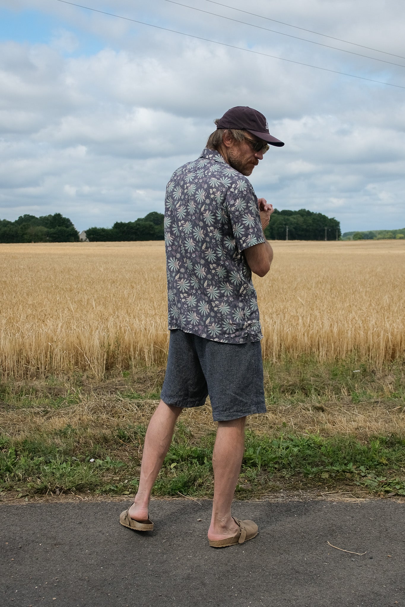 Short en lin et coton recyclé